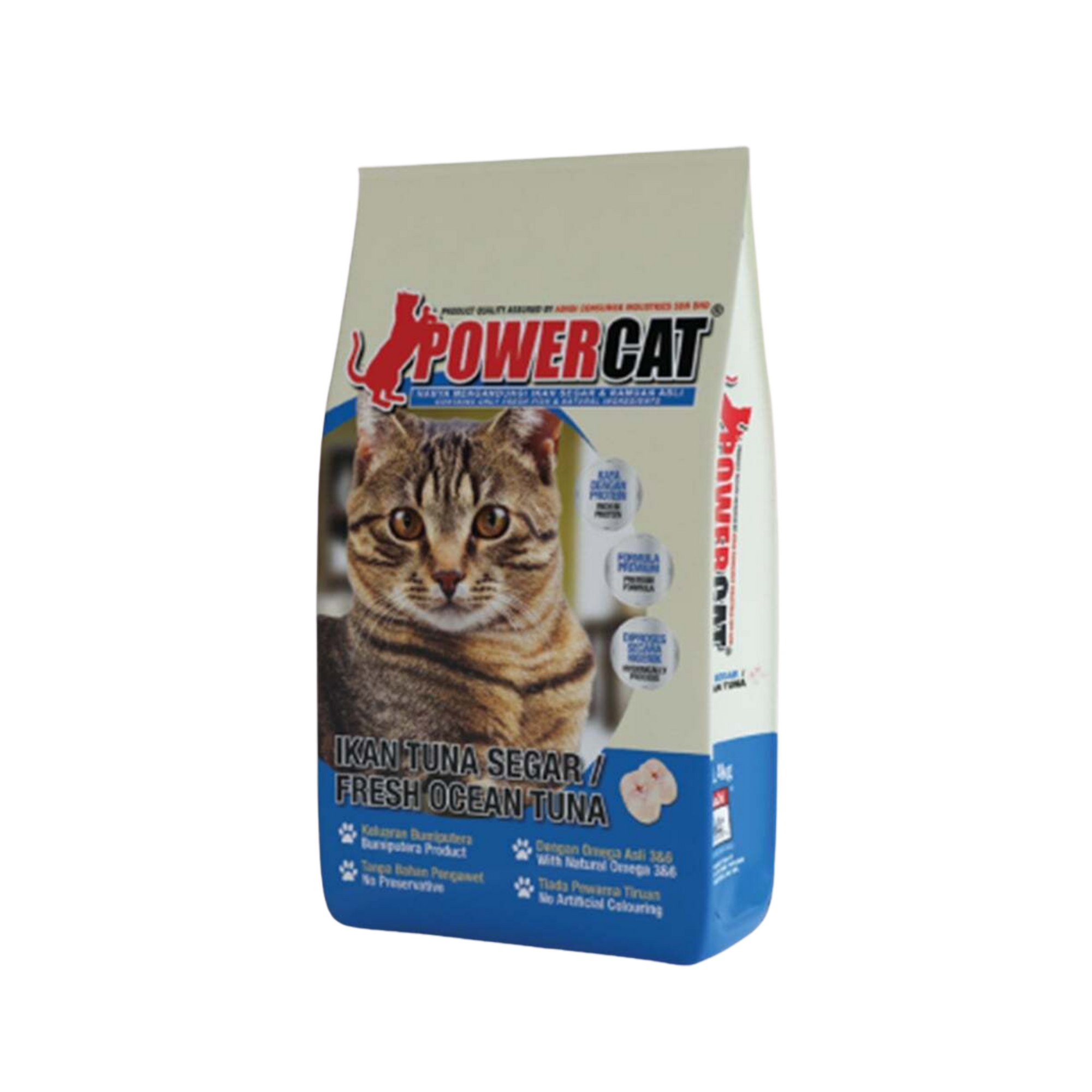 Bag of Power Cat kitten food with a cat on the label
